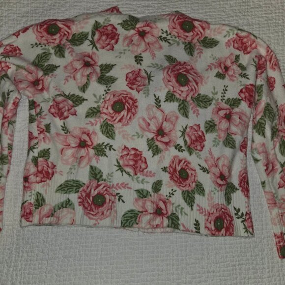 ✨ CeCe | Peony Floral Pearl-Button Cardigan - Picture 4 of 4